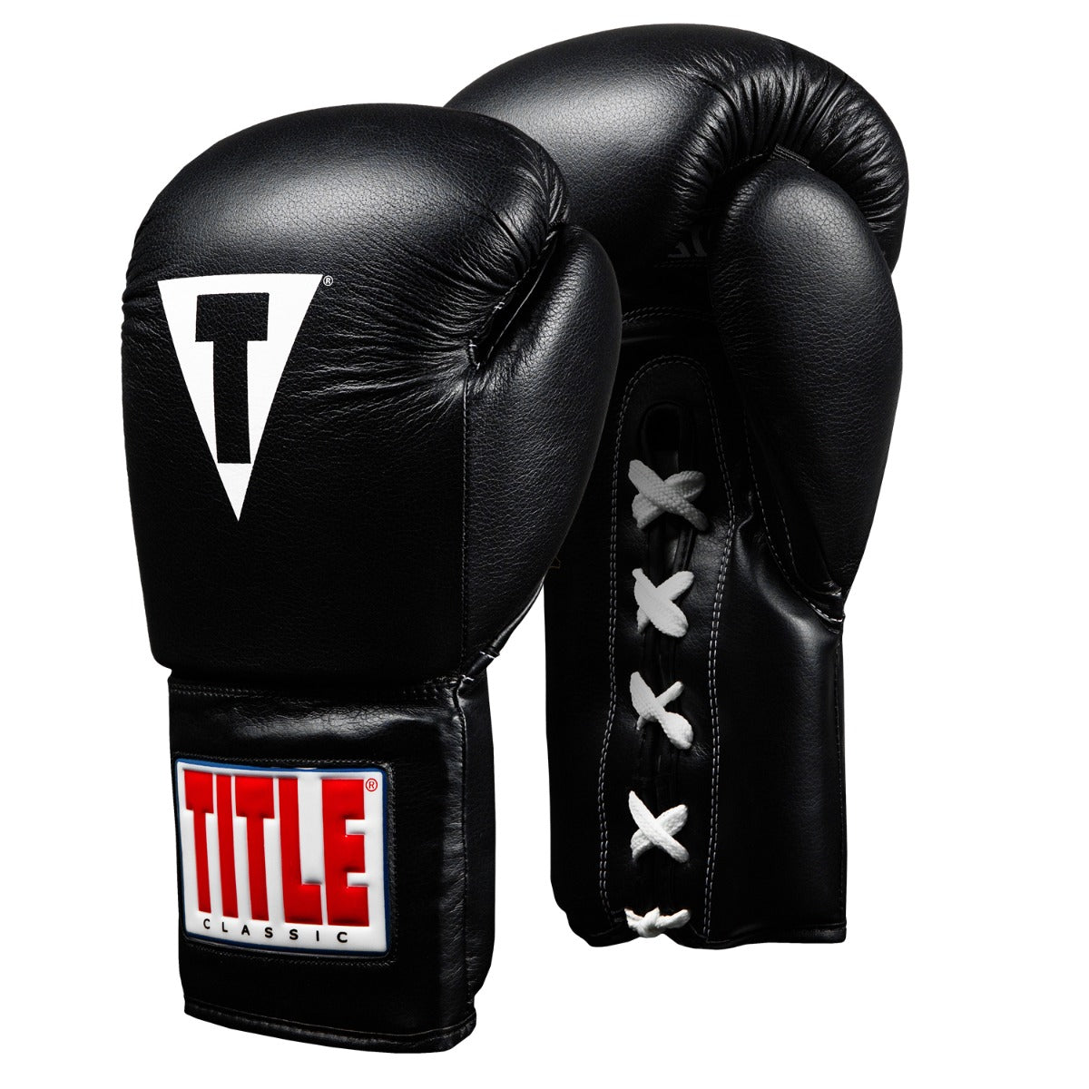 variant:black::TITLE Classic Leather Lace Training Gloves 2.0 side view
