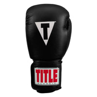variant:black::TITLE Classic Leather Elastic Training Gloves front  view