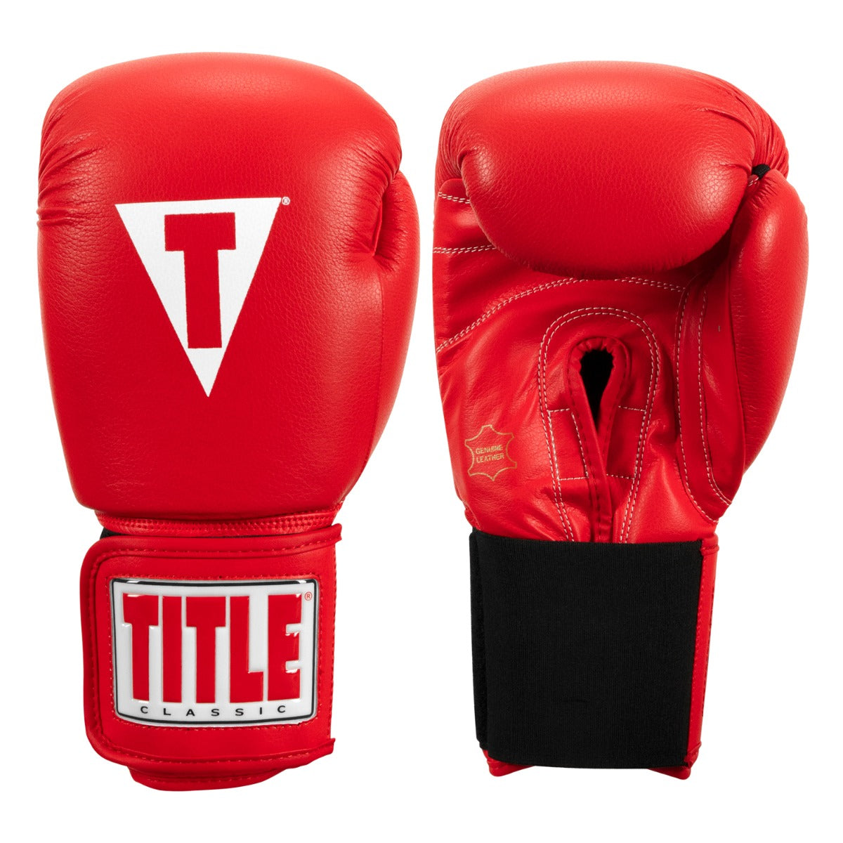 color:red::TITLE Classic Leather Elastic Training Gloves main view