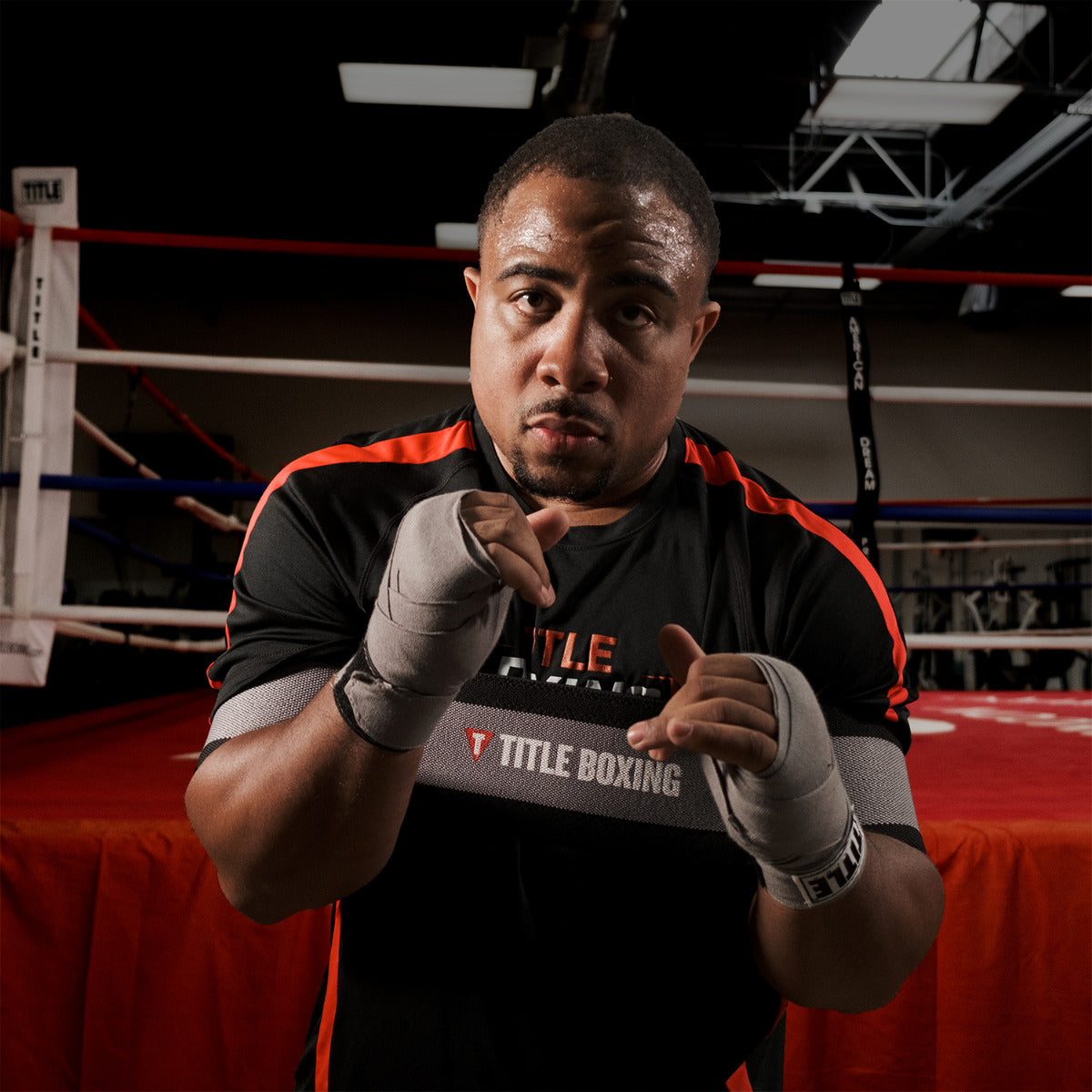 variant:L::TITLE Boxing Elbows in Trainer large size being used by boxer