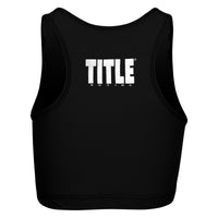 variant:black::TITLE Boxing Pro Compression Ascent Sports Bra back top view back 