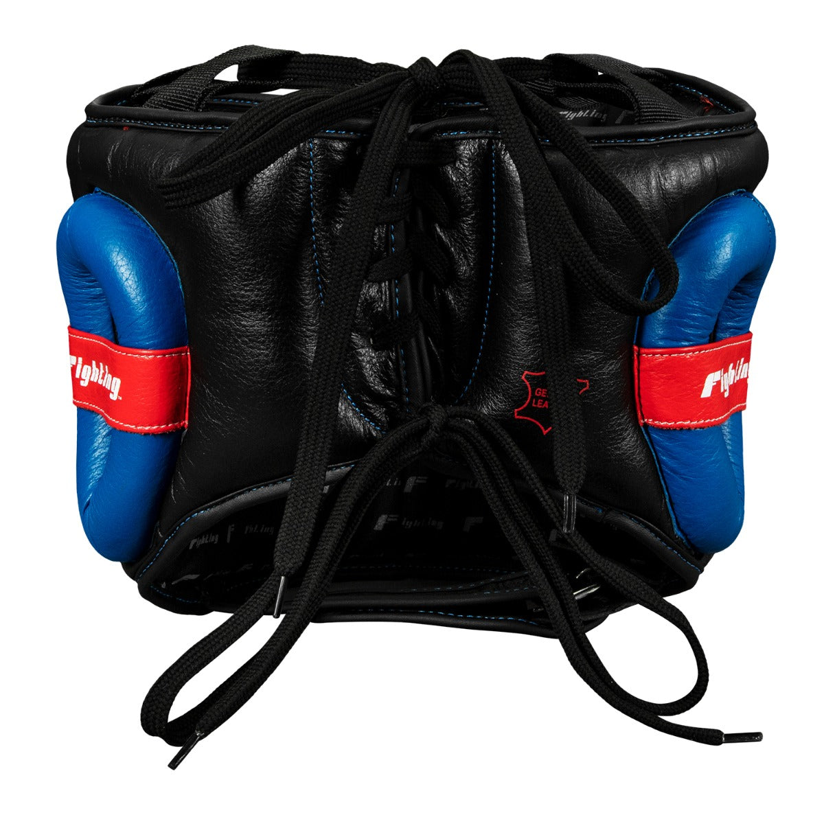 variant:black::Fighting Leather No Contact Headgear back view