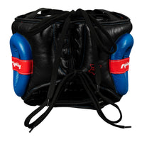 variant:black::Fighting Leather No Contact Headgear back view