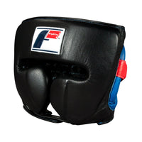color:black::Fighting Leather Sparring Headgear main view