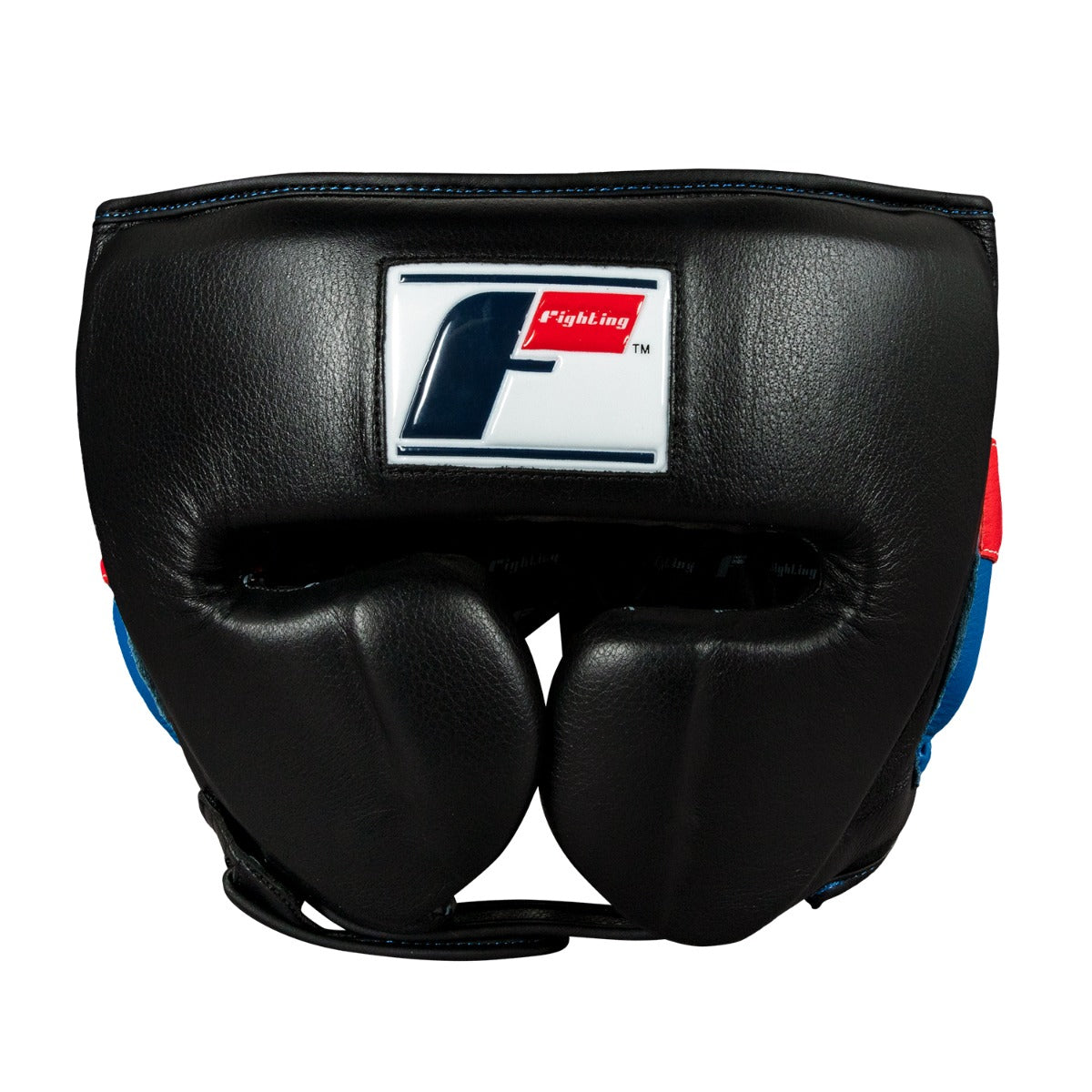 variant:black::Fighting Leather Sparring Headgear front view