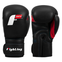 color:black::Fighting Leather Training Gloves main view