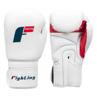 color:white::Fighting Leather Training Gloves main view