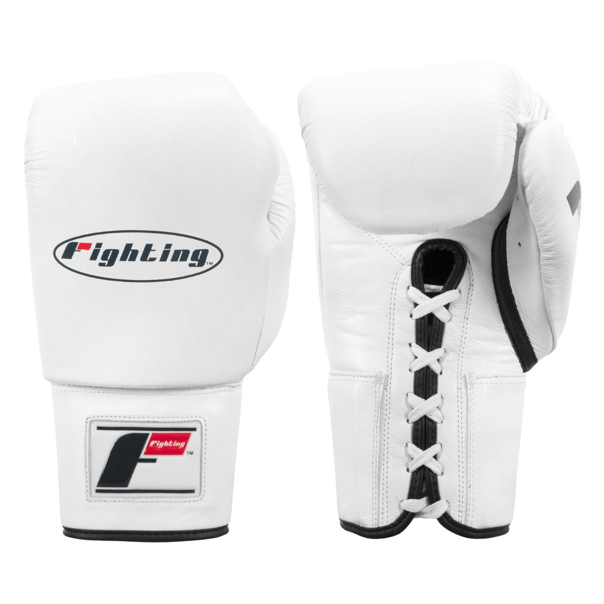 color:white::Fighting Fury Professional Lace Training Gloves main view