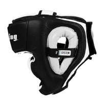 variant:Black/White::Fighting S2 GEL Power Full Training Headgear side view