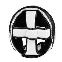 variant:Black/White::Fighting S2 GEL Power Full Training Headgear top view