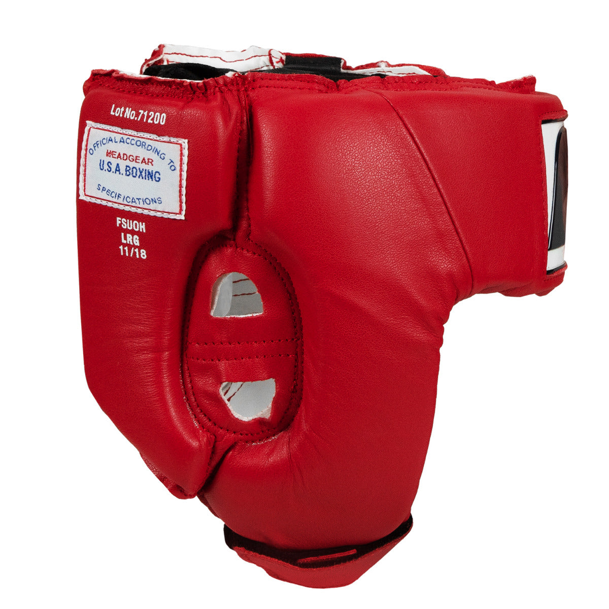 variant:red::Fighting USA Boxing Competition Open Face Headgear side view