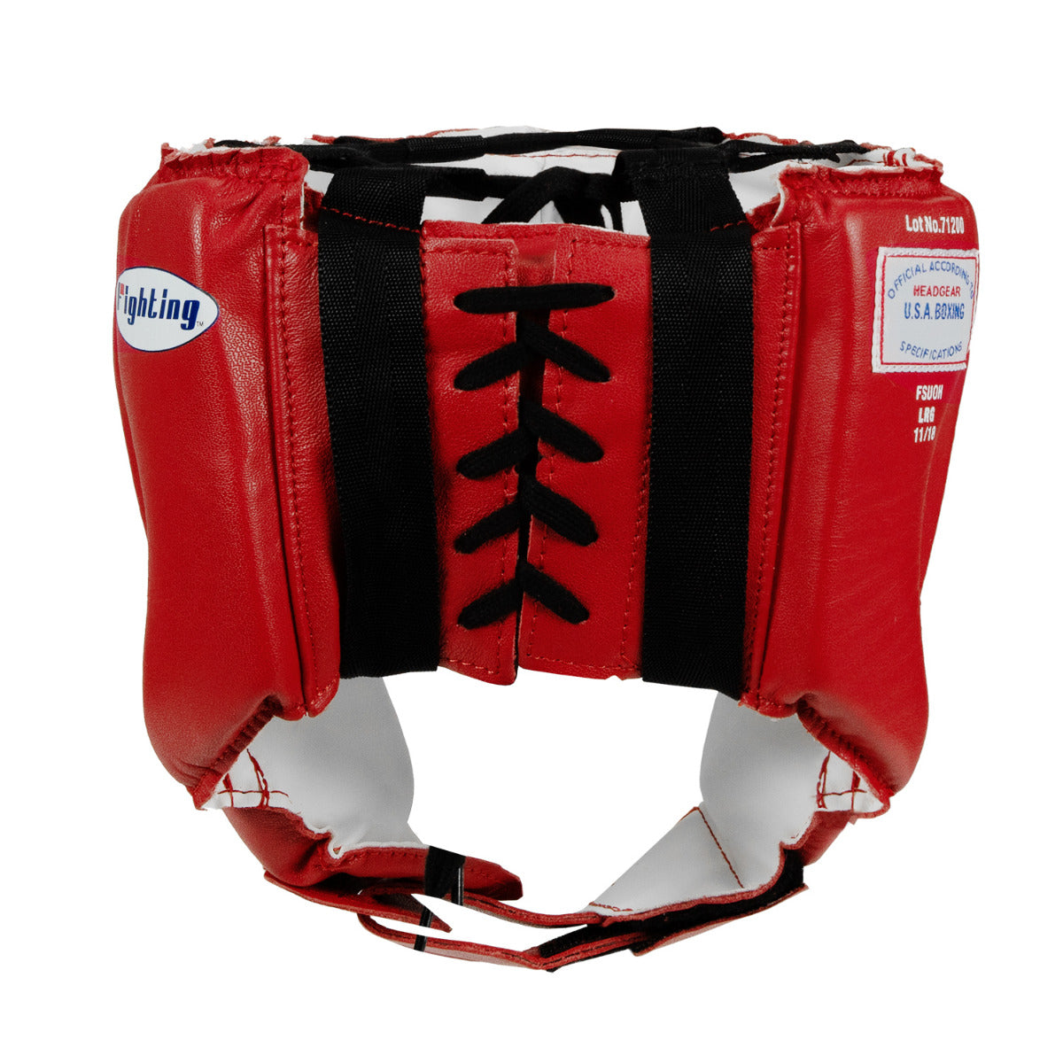variant:red::Fighting USA Boxing Competition Open Face Headgear back view