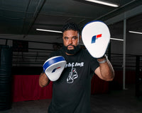 variant:lifestyle::Fighting Force Leather Punch Mitts coach mitts up