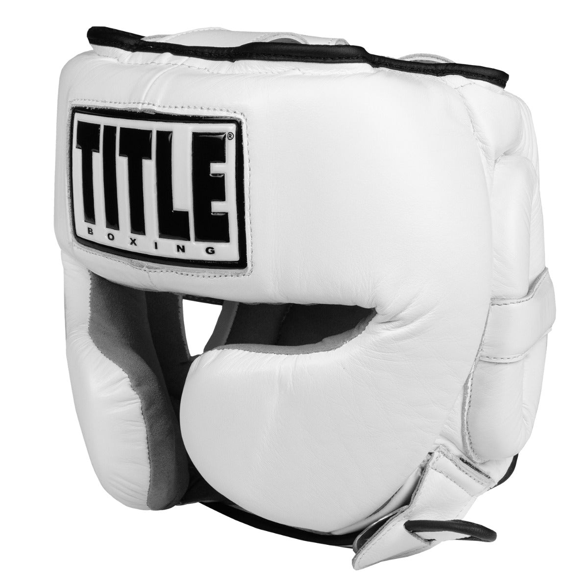 color:White::TITLE Boxing Leather Sparring Headgear