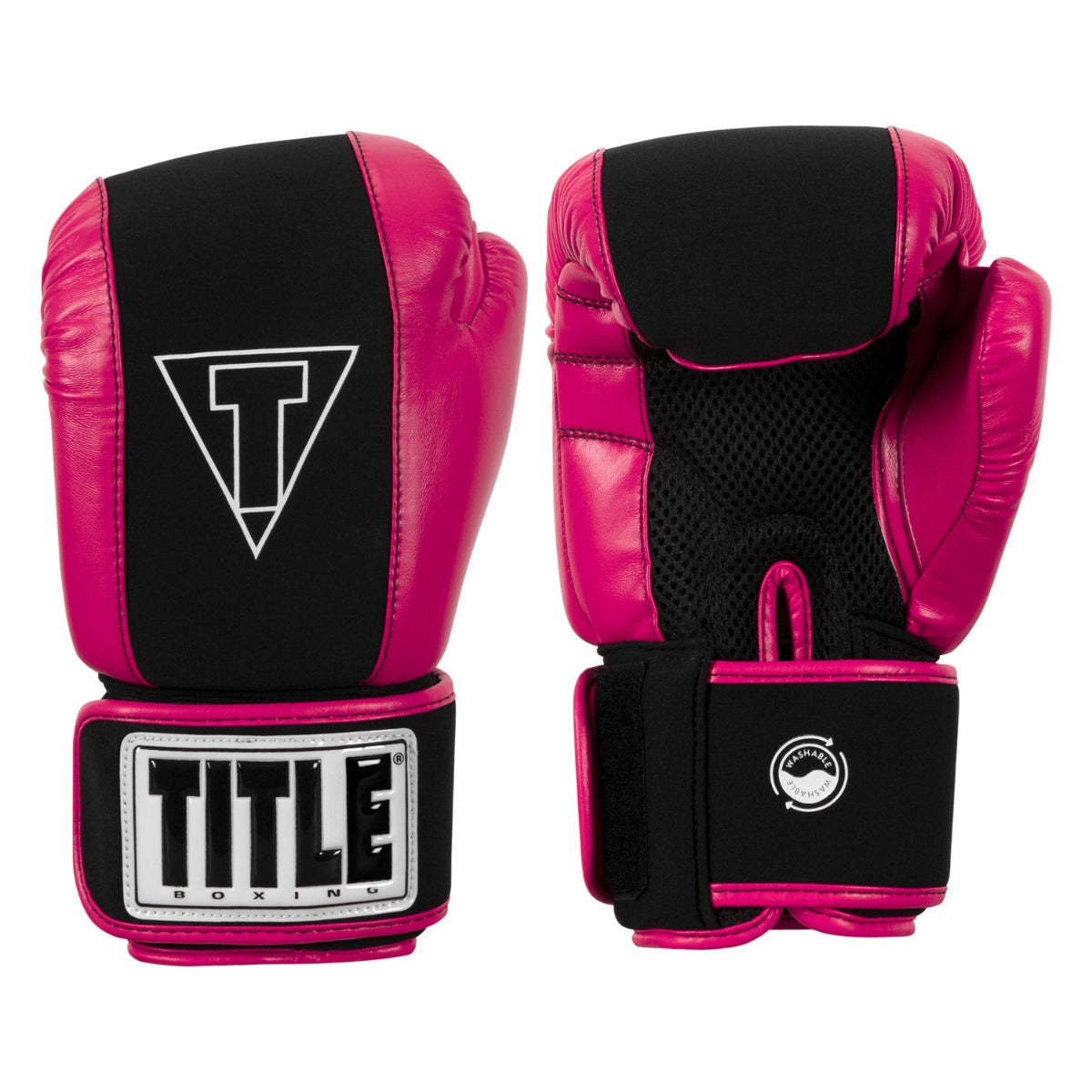 color:black/hot pink::TITLE Boxing Gel Washable Fitness Gloves 3.0 main view