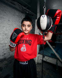 variant:black::TITLE Boxing Gel Washable Fitness Gloves 3.0 kid with double end bag