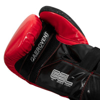 variant:Red/Black::TITLE Boxing Gel Glory Super Bag Gloves 2.0 lay down view
