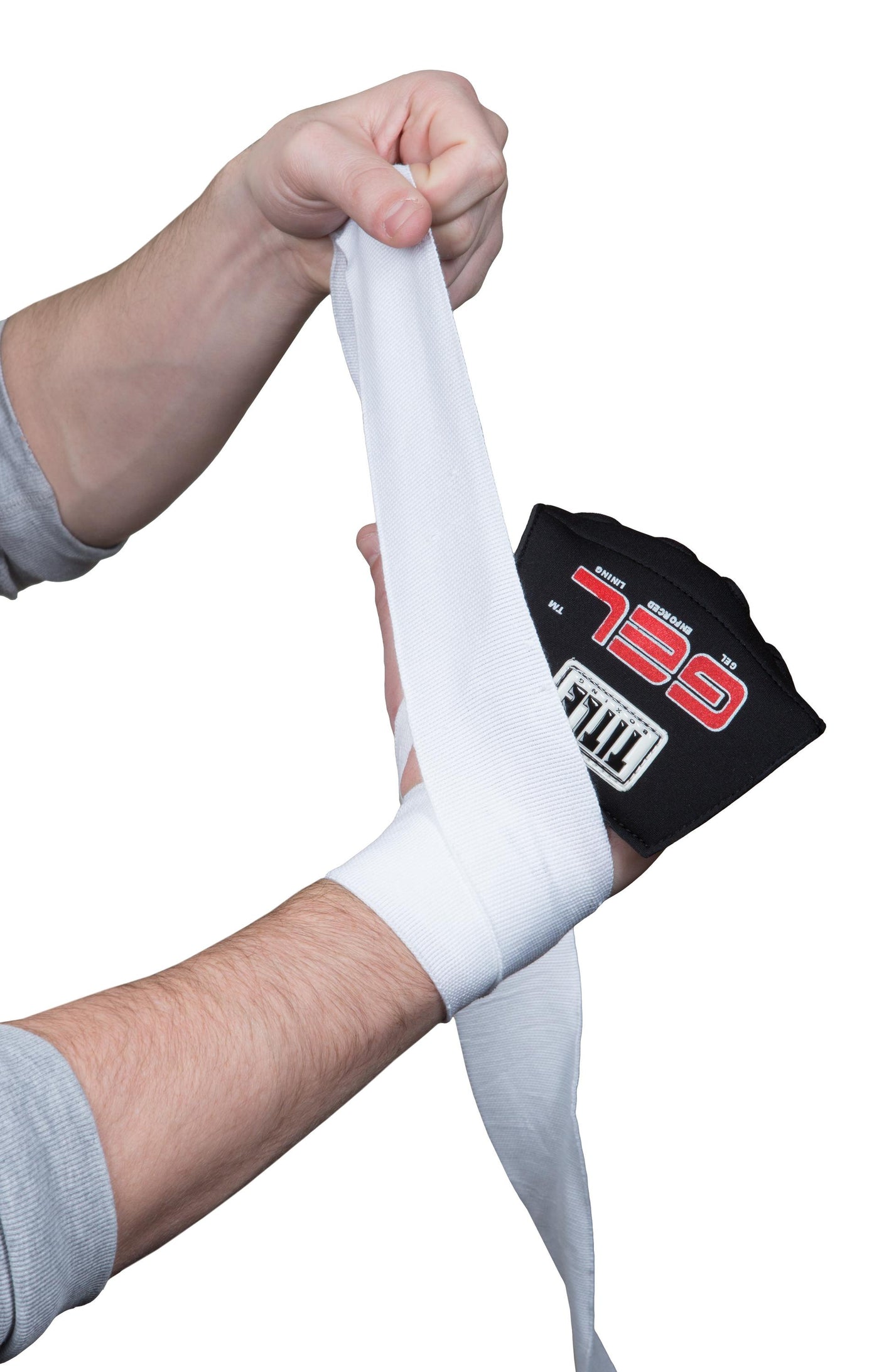 variant:lifestyle::TITLE Boxing Gel Iron Fist Guards alt picture how to wrap