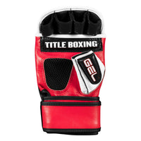 variant:Black/White/Red::TITLE Boxing Gel Incensed Wristband Heavy Bag Gloves fourth view