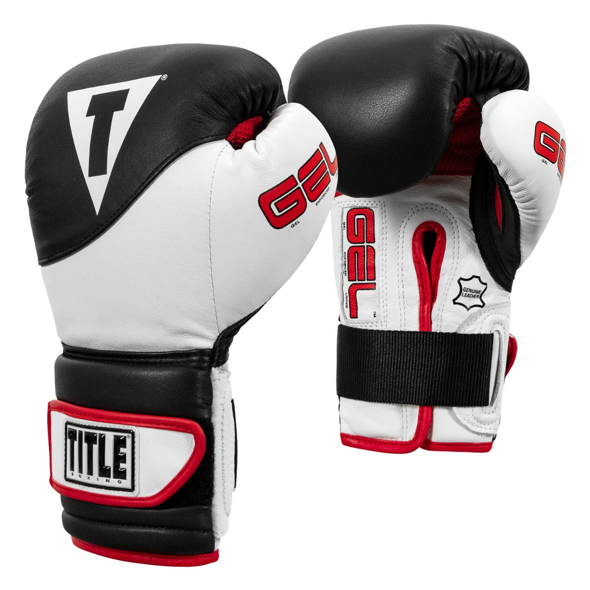 variant:Black/White::TITLE Boxing Gel Suspense Training Gloves second view