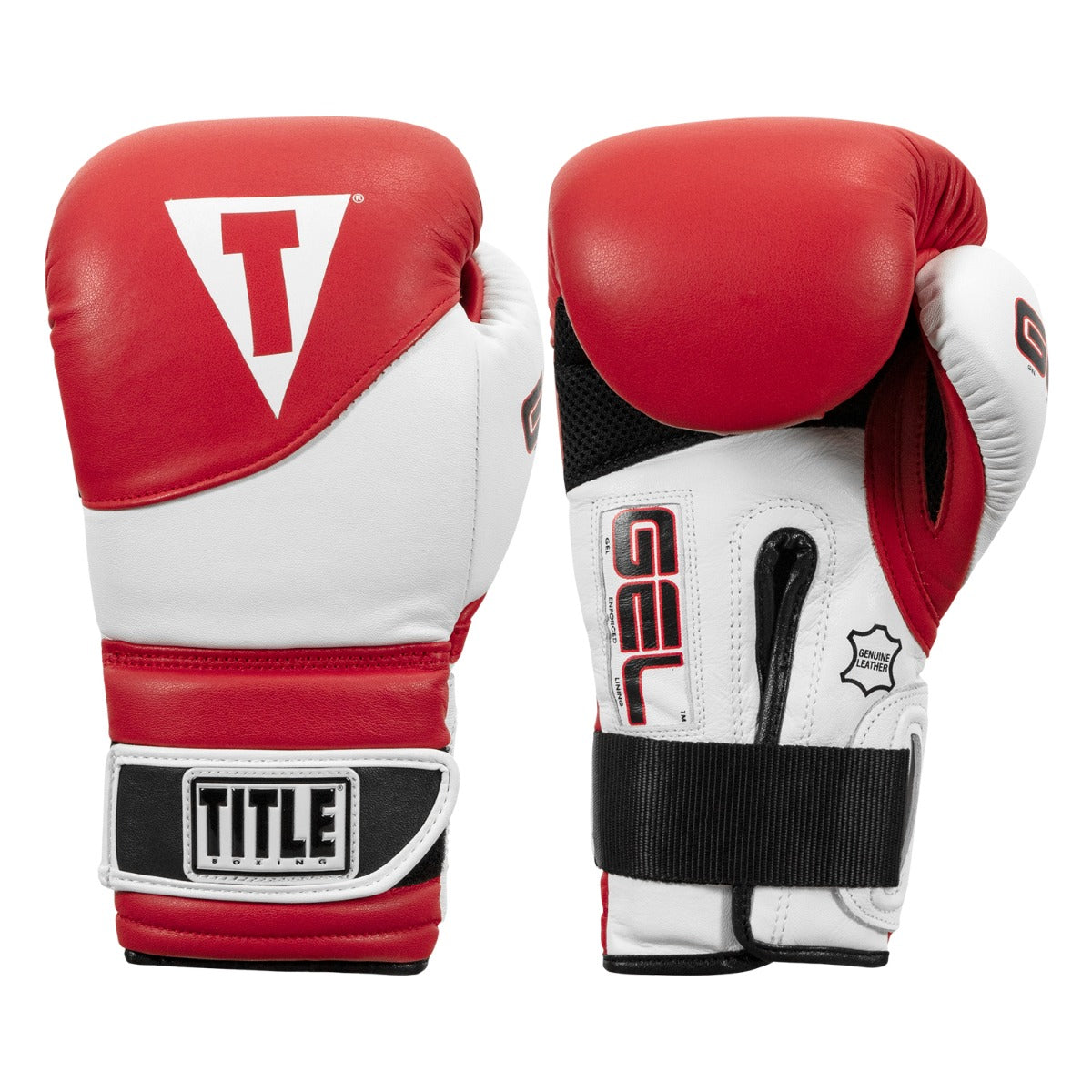 color:Red/White::TITLE Boxing Gel Suspense Training Gloves main view