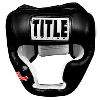 variant:Black::TITLE Boxing Gel World Full Face Training Headgear front view