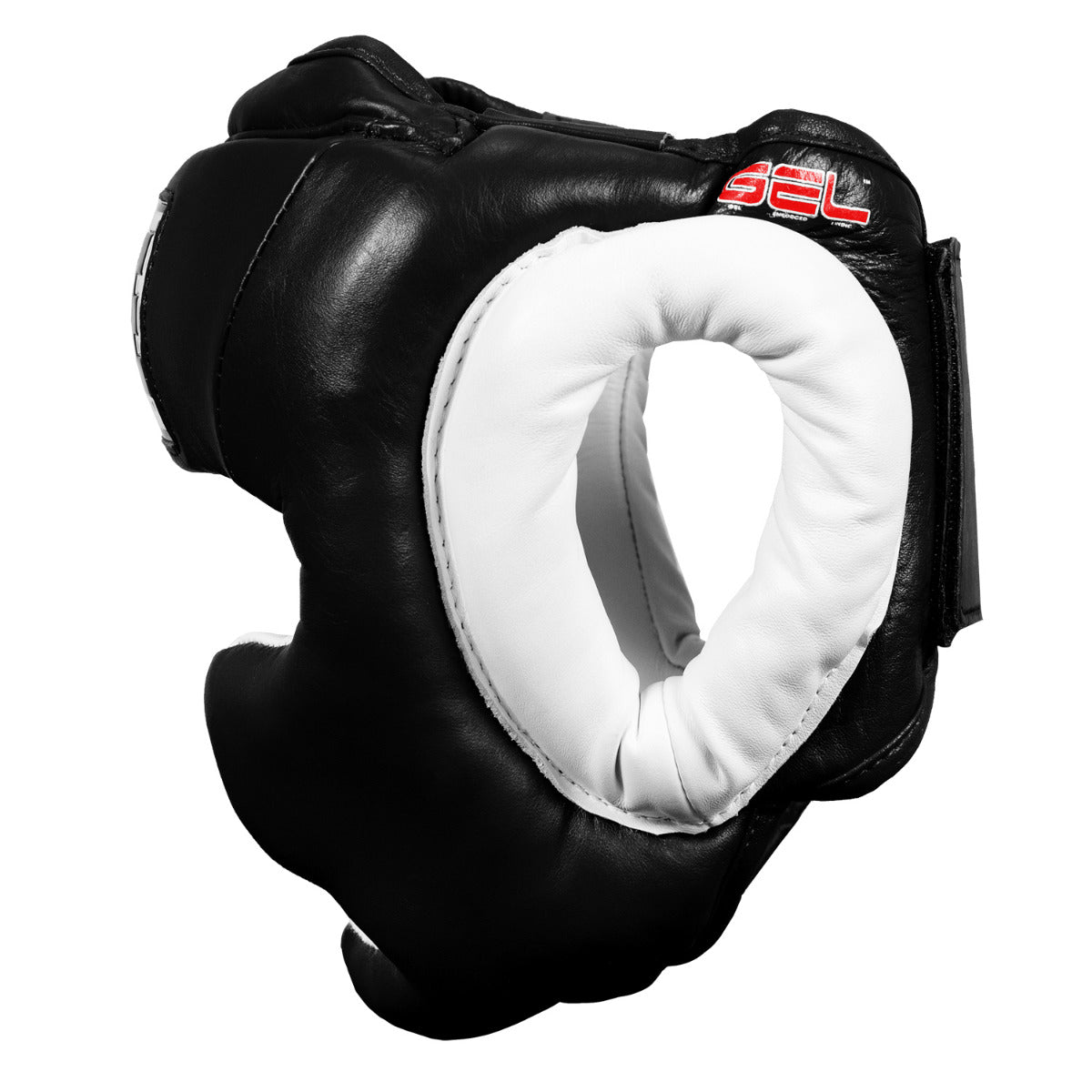 variant:Black::TITLE Boxing Gel World Full Face Training Headgear side view