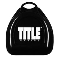 variant:Black/Grey::TITLE Boxing Gel Triple-Shox Mouth Guard 2.0 front case view