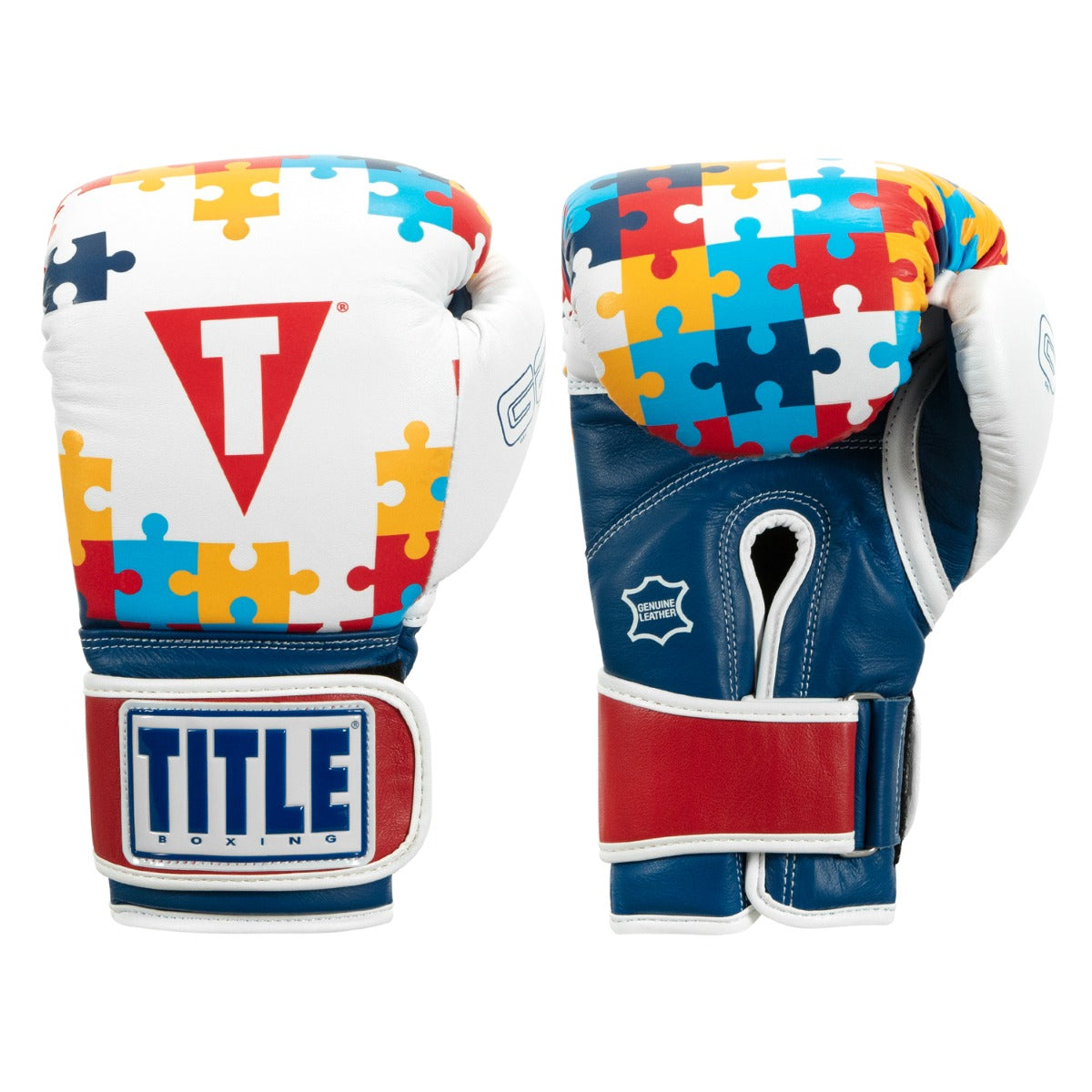 variant:lifestyle::TITLE Boxing Gel World V2T Limited Edition Autism Awareness Bag Gloves main view