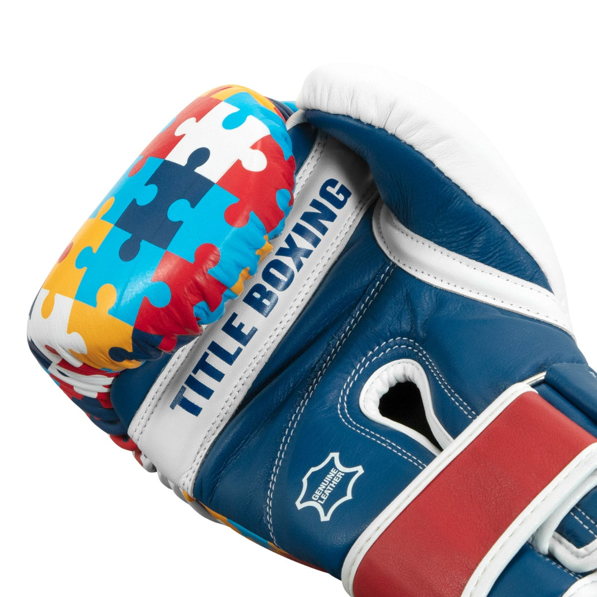 variant:lifestyle::TITLE Boxing Gel World V2T Limited Edition Autism Awareness Bag Gloves fifth view