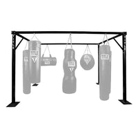 variant:lifestyle::TITLE Boxing Heavy Duty Adjustable Pro Bag Stand with a variety of bags