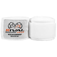 color:white::Rival Boxing Mexican Hand Wraps 180" main view