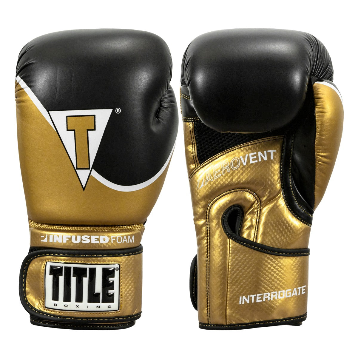color:gold/black::TITLE Boxing Infused Foam Interrogate Training Gloves 2.0 main view