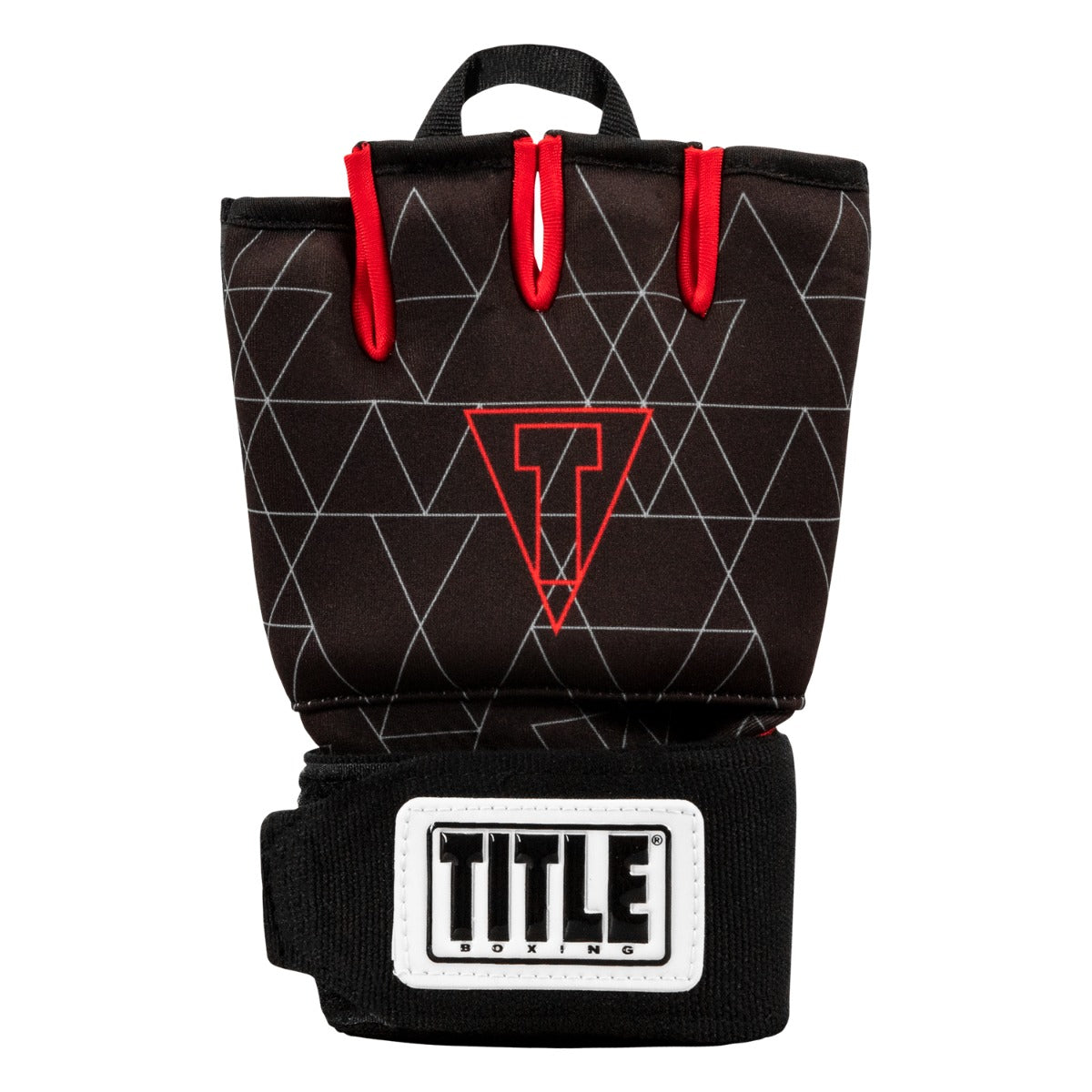 variant:black/red::TITLE Boxing Defender Sublimated Glove Wraps