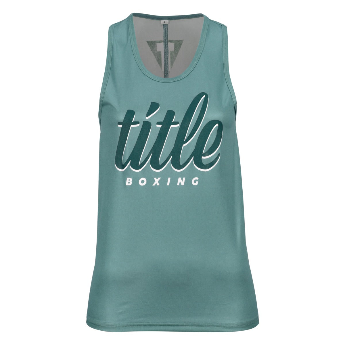 color:blue::TITLE Boxing Script Racerback Women's Tank main view