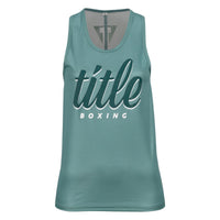 color:blue::TITLE Boxing Script Racerback Women's Tank main view