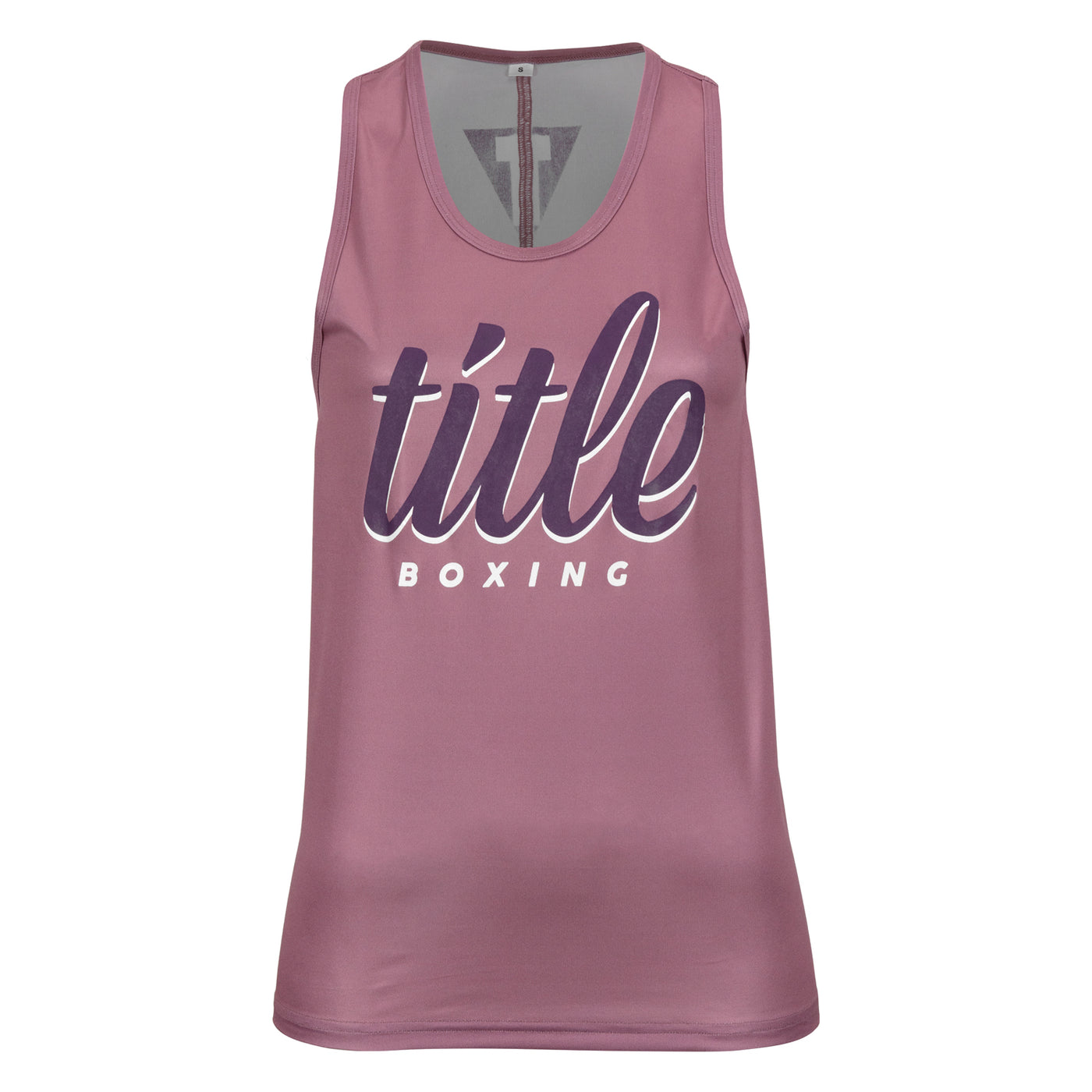color:purple::TITLE Boxing Script Racerback Women's Tank main view