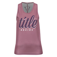 color:purple::TITLE Boxing Script Racerback Women's Tank main view