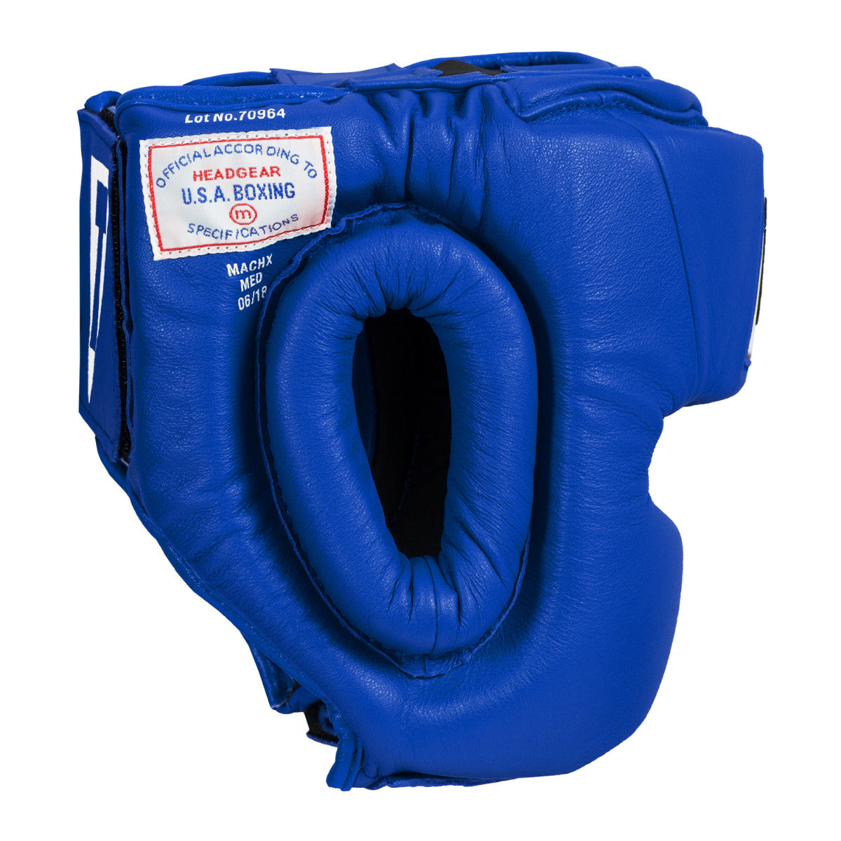 variant:blue::TITLE Boxing USA Boxing Masters Competition Headgear side view