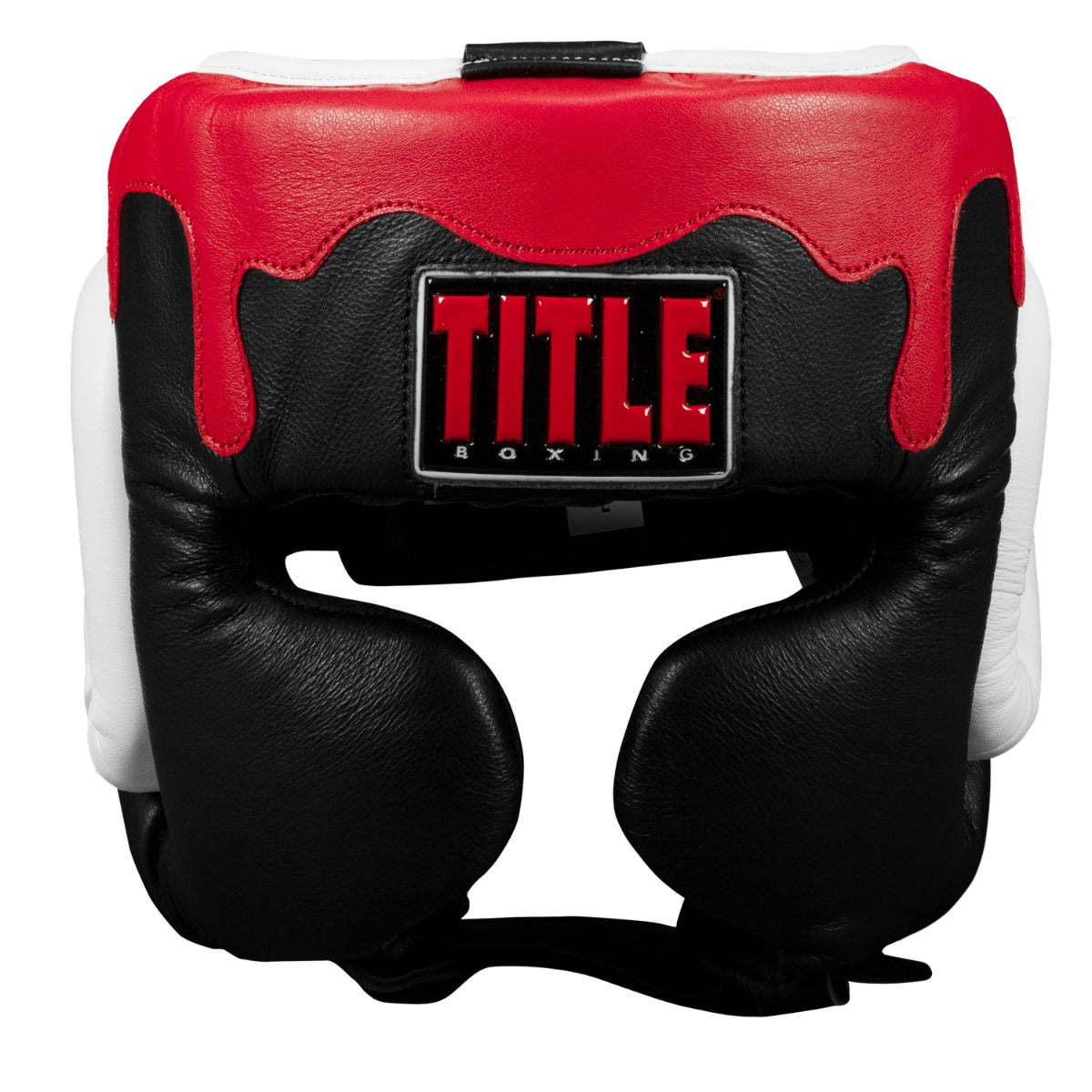 variant:black/white/red::TITLE Boxing Gel Lava Leather Series Headgear