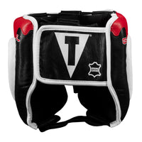 variant:black/white/red::TITLE Boxing Gel Lava Leather Series Headgear