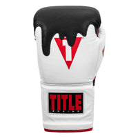variant:white/red::TITLE Boxing Gel Lava Leather Series Sparring Gloves front view