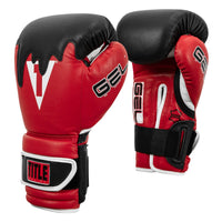 variant:Red/Black/White::TITLE Boxing Gel Lava Leather Series Training Gloves side view