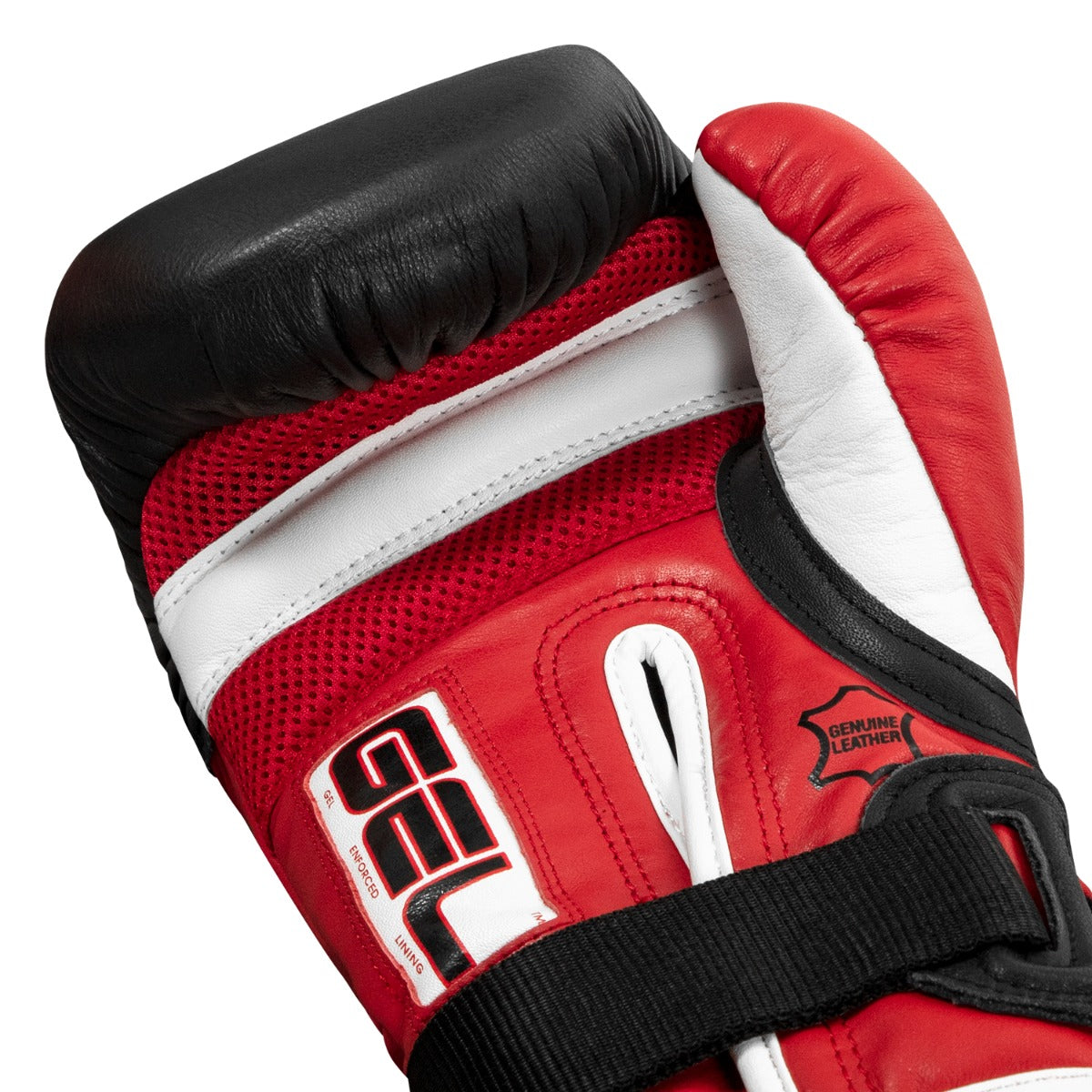 variant:Red/Black/White::TITLE Boxing Gel Lava Leather Series Training Gloves palm view