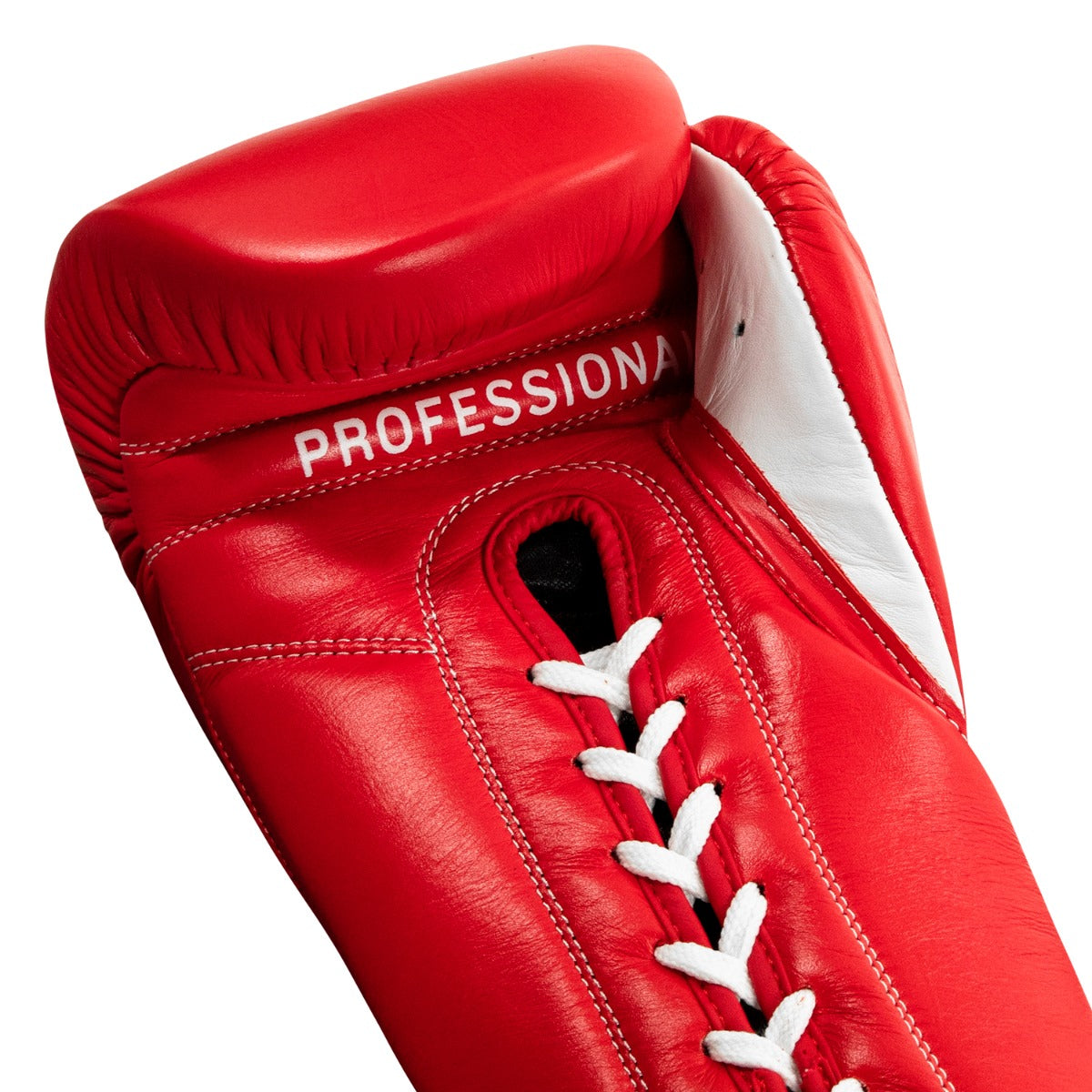 variant:Red/White::Pro Mex Professional Lace Sparring Gloves V3.0 palm view