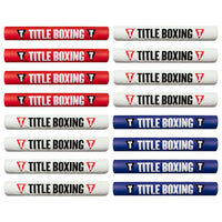 color:RD/WH/BL::TITLE Boxing Ring Turnbuckle Covers – V2 front view