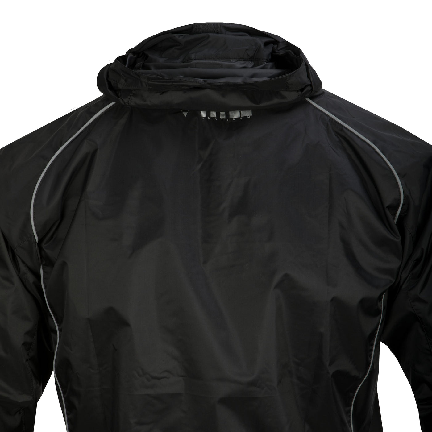 variant:lifestyle::TITLE Platinum Prevail Rubberized Sauna Suit main view back view hood down