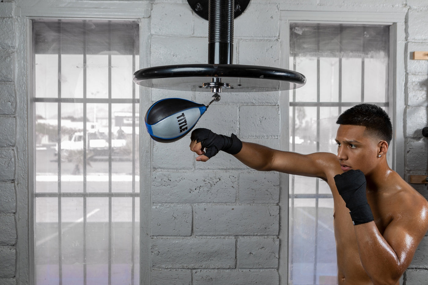 variant:lifestyle::TITLE Platinum Perilous Speed Bag guy punching speed bag
