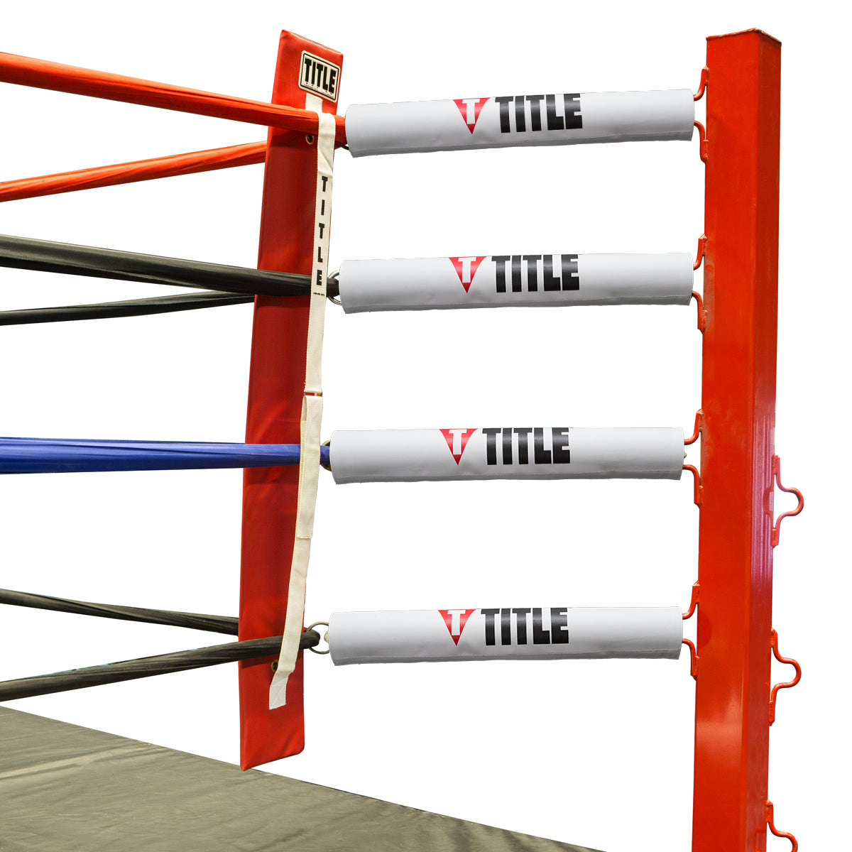 color:RD/WH/BL::TITLE Boxing Ring Turnbuckle Covers front view