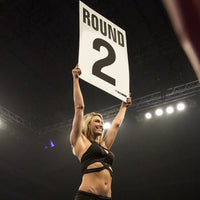 variant:2::TITLE Boxing Jumbo Round Cards girl holding card up in boxing ring